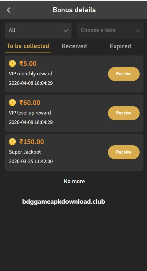 BDG Game daily rewards